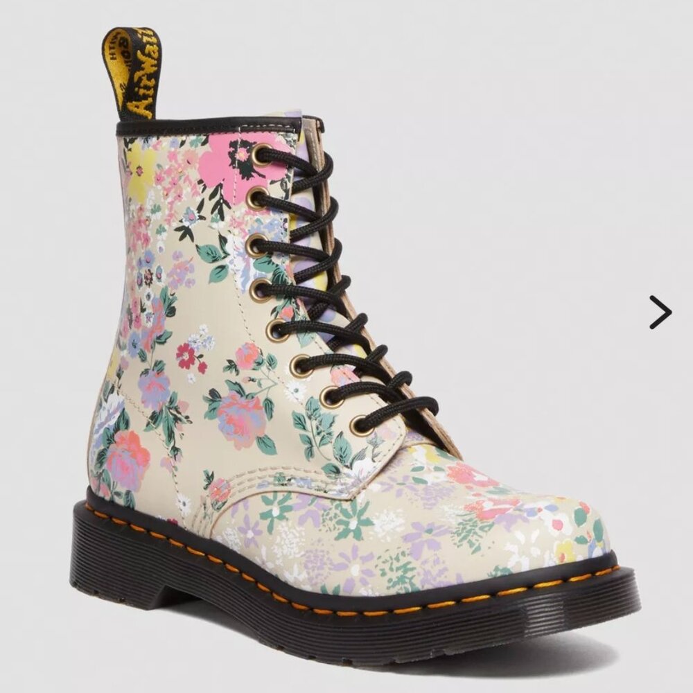 Cute Dr. Martens Original 1460 Floral Mash Up Leather 8-Eye Boots US 5 EU 36